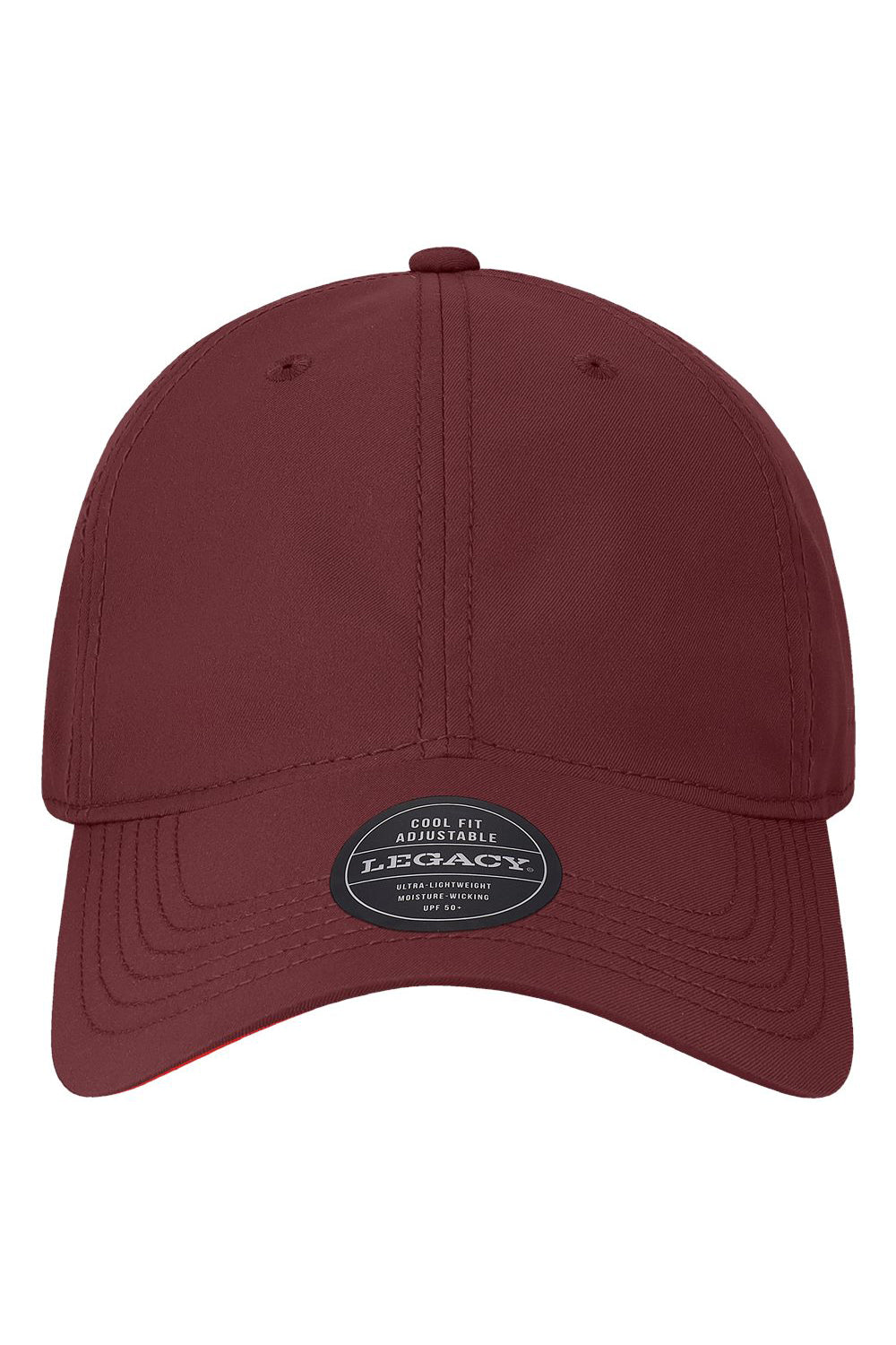 Legacy CFA Mens Cool Fit Adjustable Hat Burgundy Flat Front