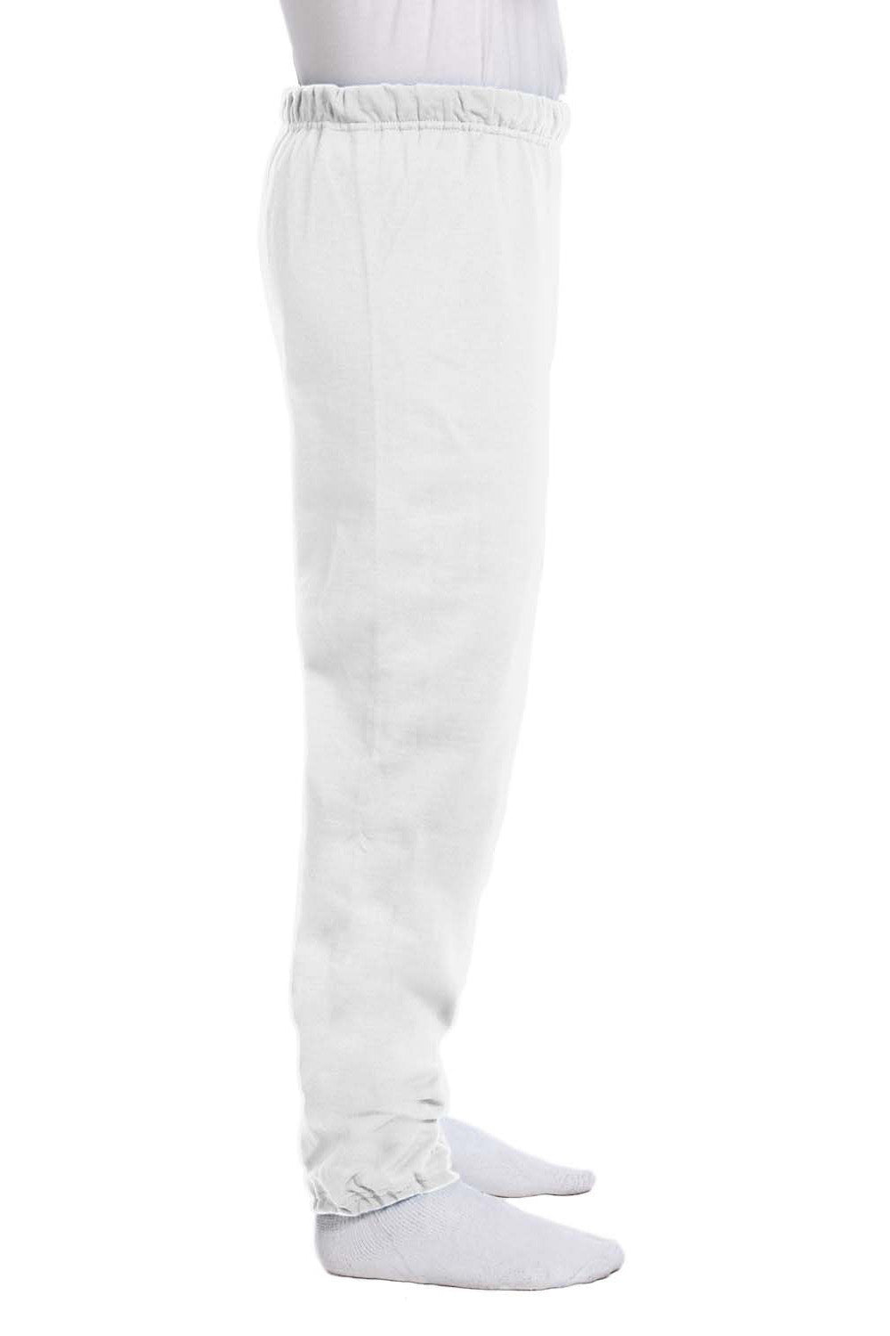 Jerzees 973M/973/973MR Mens NuBlend Pill Resistant Fleece Sweatpants White Model Side