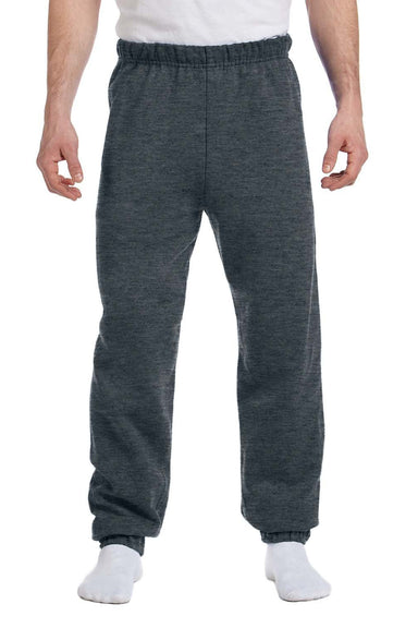 Jerzees 973M/973/973MR Mens NuBlend Pill Resistant Fleece Sweatpants Heather Black Model Front