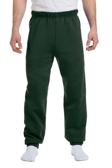 Jerzees 973M/973/973MR Mens NuBlend Pill Resistant Fleece Sweatpants Forest Green Model Front