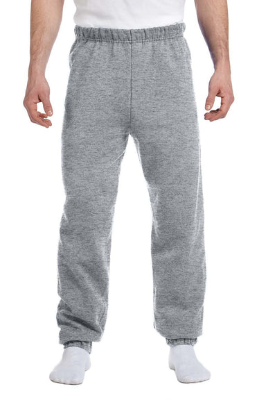 Jerzees 973M/973/973MR Mens NuBlend Pill Resistant Fleece Sweatpants Oxford Grey Model Front