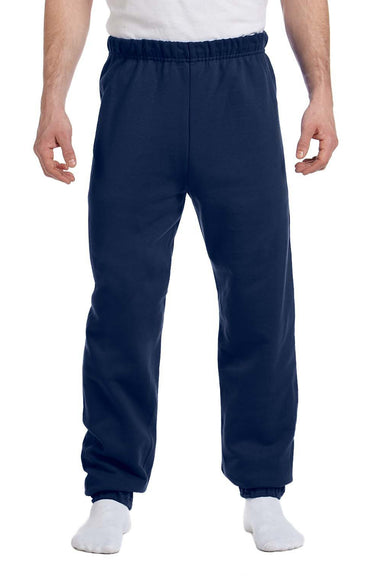 Jerzees 973M/973/973MR Mens NuBlend Pill Resistant Fleece Sweatpants Navy Blue Model Front