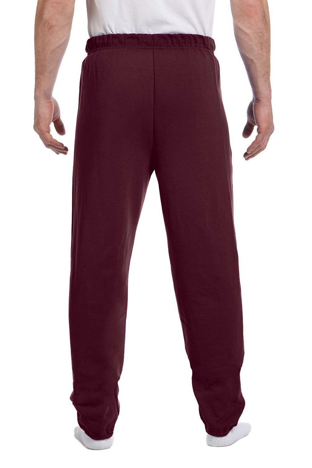 Jerzees 973M/973/973MR Mens NuBlend Pill Resistant Fleece Sweatpants Maroon Model Back