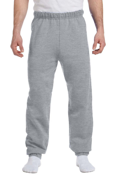 Jerzees 973M/973/973MR Mens NuBlend Pill Resistant Fleece Sweatpants Heather Grey Model Front