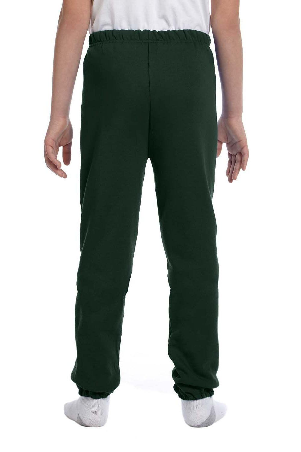 Jerzees 973B Youth NuBlend Fleece Pill Resistant Sweatpants Forest Green Model Back