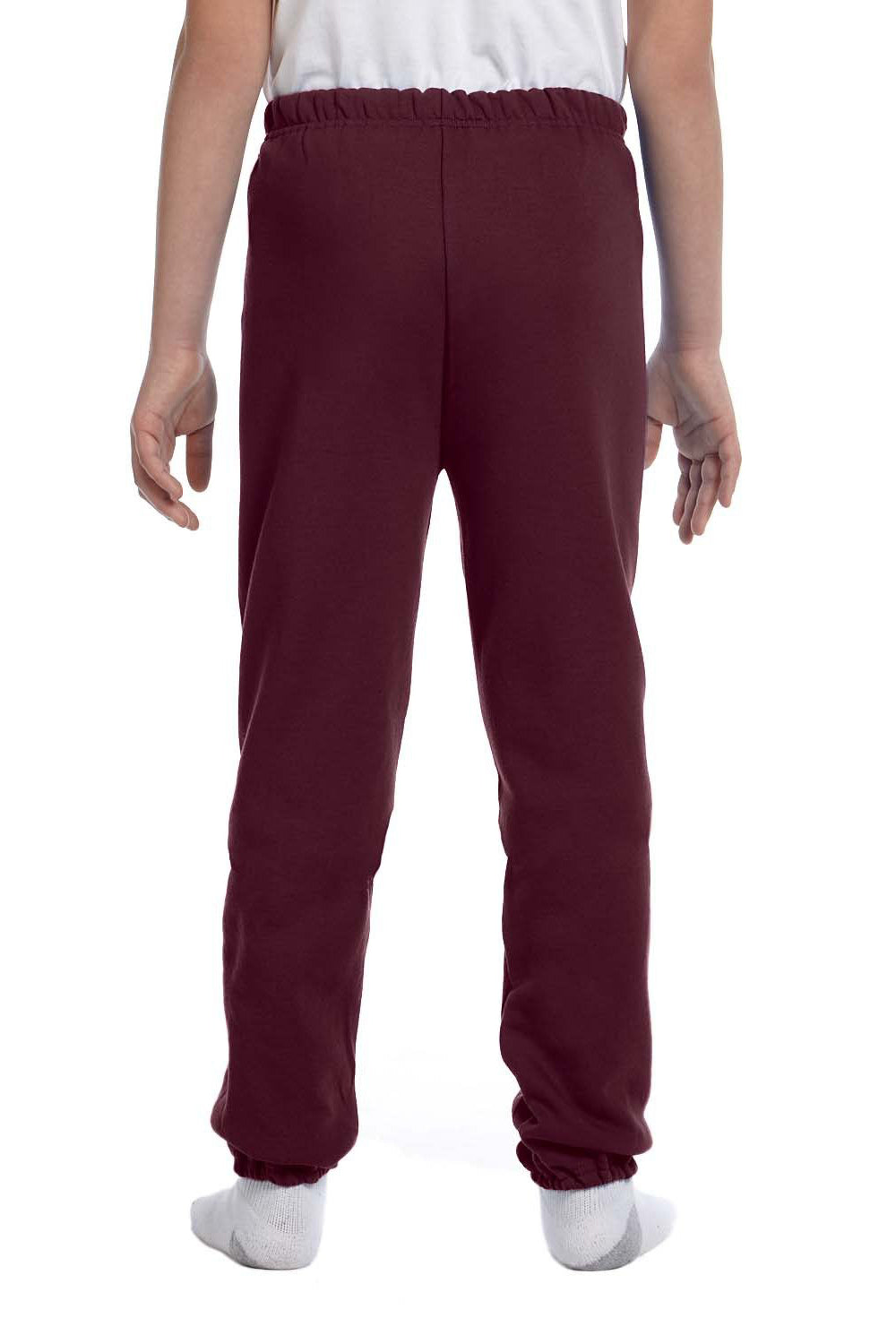 Jerzees 973B Youth NuBlend Fleece Pill Resistant Sweatpants Maroon Model Back