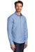 Port Authority S651 Mens SuperPro Wrinkle Resistant Long Sleeve Button Down Shirt w/ Pocket Oxford Blue Model 3q