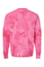 Independent Trading Co. PRM3500TD Mens Tie-Dye Crewneck Sweatshirt Pink Flat Back