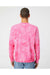 Independent Trading Co. PRM3500TD Mens Tie-Dye Crewneck Sweatshirt Pink Model Back