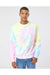 Independent Trading Co. PRM3500TD Mens Tie-Dye Crewneck Sweatshirt Sunset Swirl Model Front