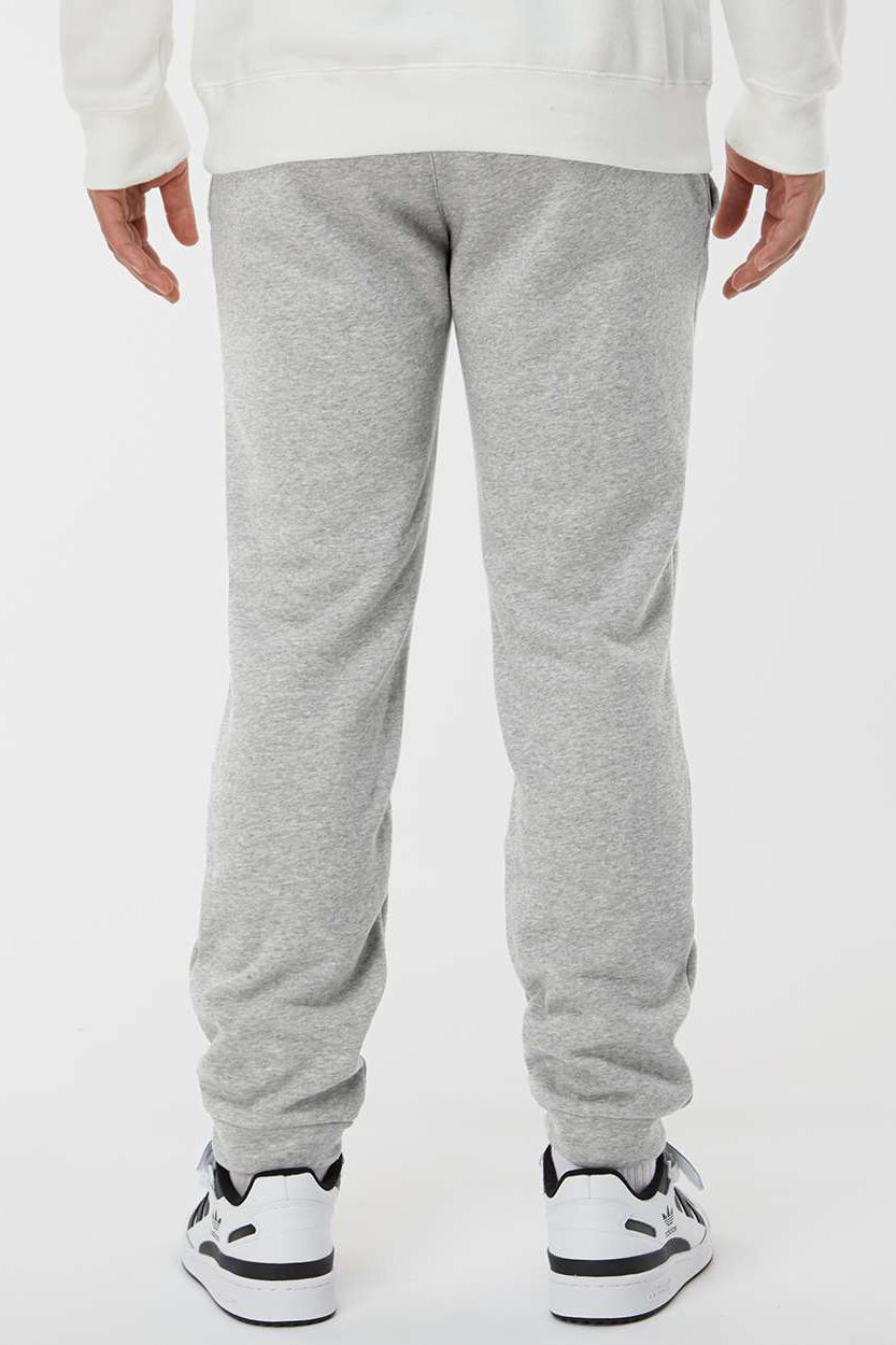 Adidas A436 Mens Fleece Jogger Sweatpants w/ Pockets Heather Grey Model Back