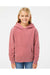 Independent Trading Co. PRM1500Y Youth Pigment Dyed Hooded Sweatshirt Hoodie Maroon Model Front