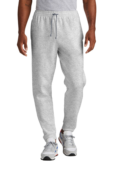 Jerzees 975MP/975MPR Mens NuBlend Fleece Jogger Sweatpants w/ Pockets Ash Grey/Charcoal Grey Model Front