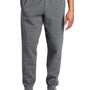 Jerzees Mens NuBlend Fleece Jogger Sweatpants w/ Pockets - Heather Grey/Charcoal Grey