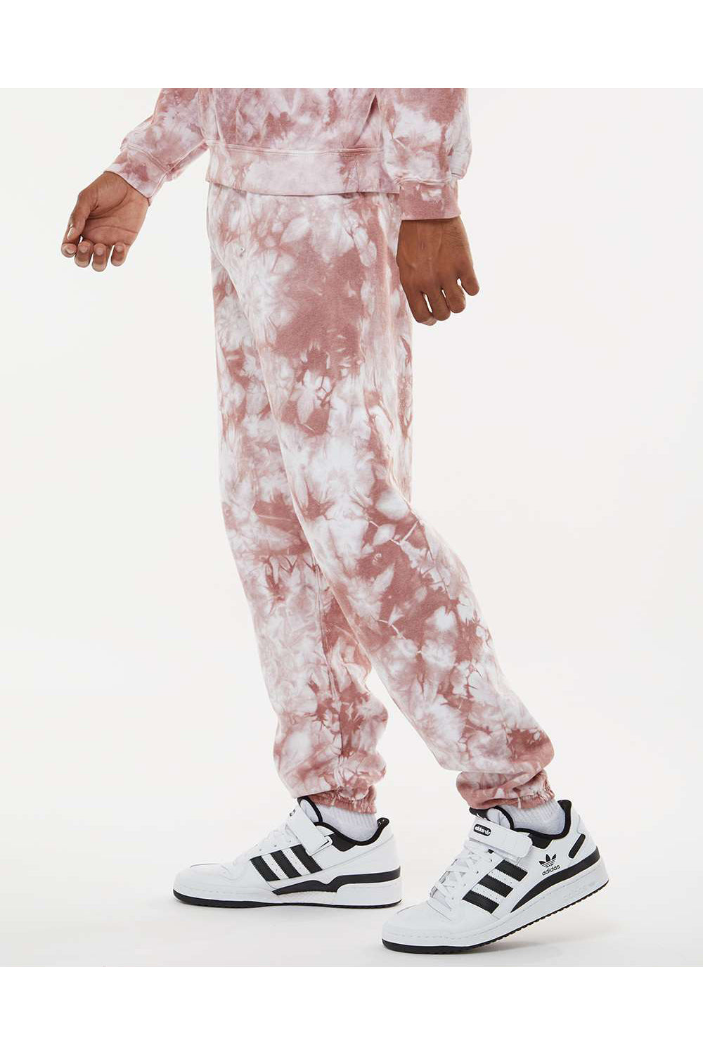 Dyenomite 973VR Mens Dream Tie Dyed Sweatpants Copper Crystal Model Side