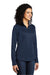 Port Authority LK584 Womens Silk Touch Performance Moisture Wicking 1/4 Zip Sweatshirt Navy Blue/Steel Grey Model 3q