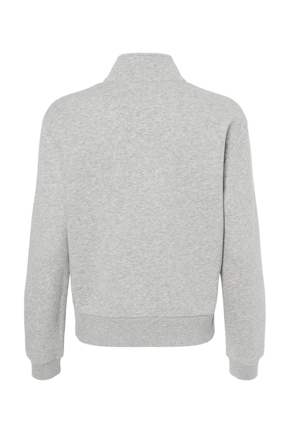 Alternative 8808PF Womens Eco Cozy Fleece Mock Neck 1/4 Zip Sweatshirt Heather Grey Flat Back