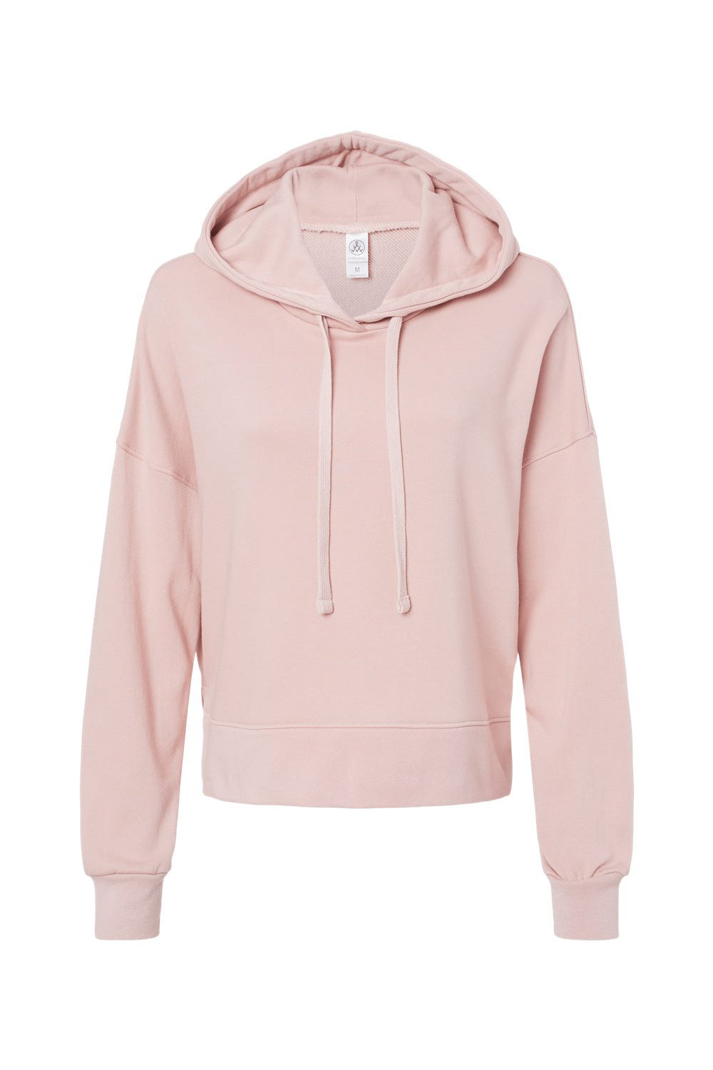 Alternative 9906ZT Womens Eco Washed Hooded Sweatshirt Hoodie Rose Quartz Flat Front