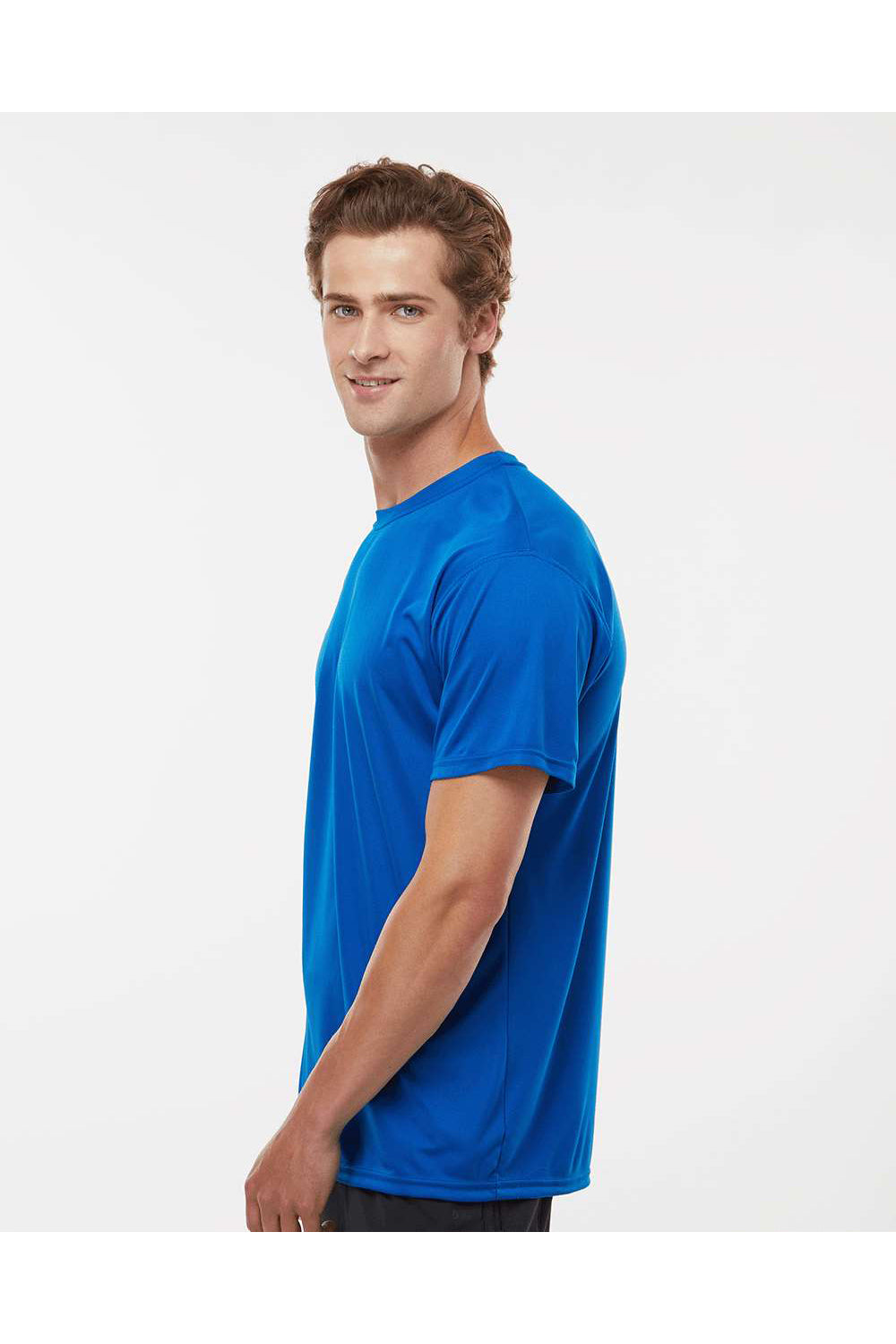 Holloway 222818 Mens Momentum Short Sleeve Crewneck T-Shirt Royal Blue Model Side