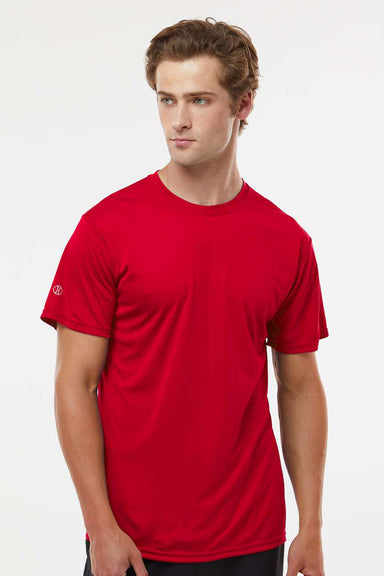 Holloway 222818 Mens Momentum Moisture Wicking Short Sleeve Crewneck T-Shirt Scarlet Red Model Front