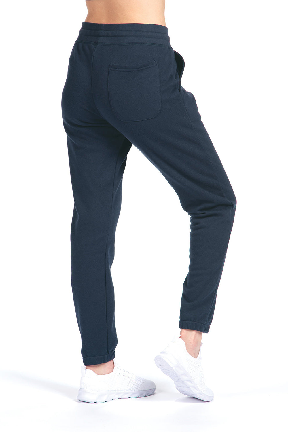 Next Level 9803 Mens Fleece Sweatpants w/ Pockets Midnight Navy Blue Model Back