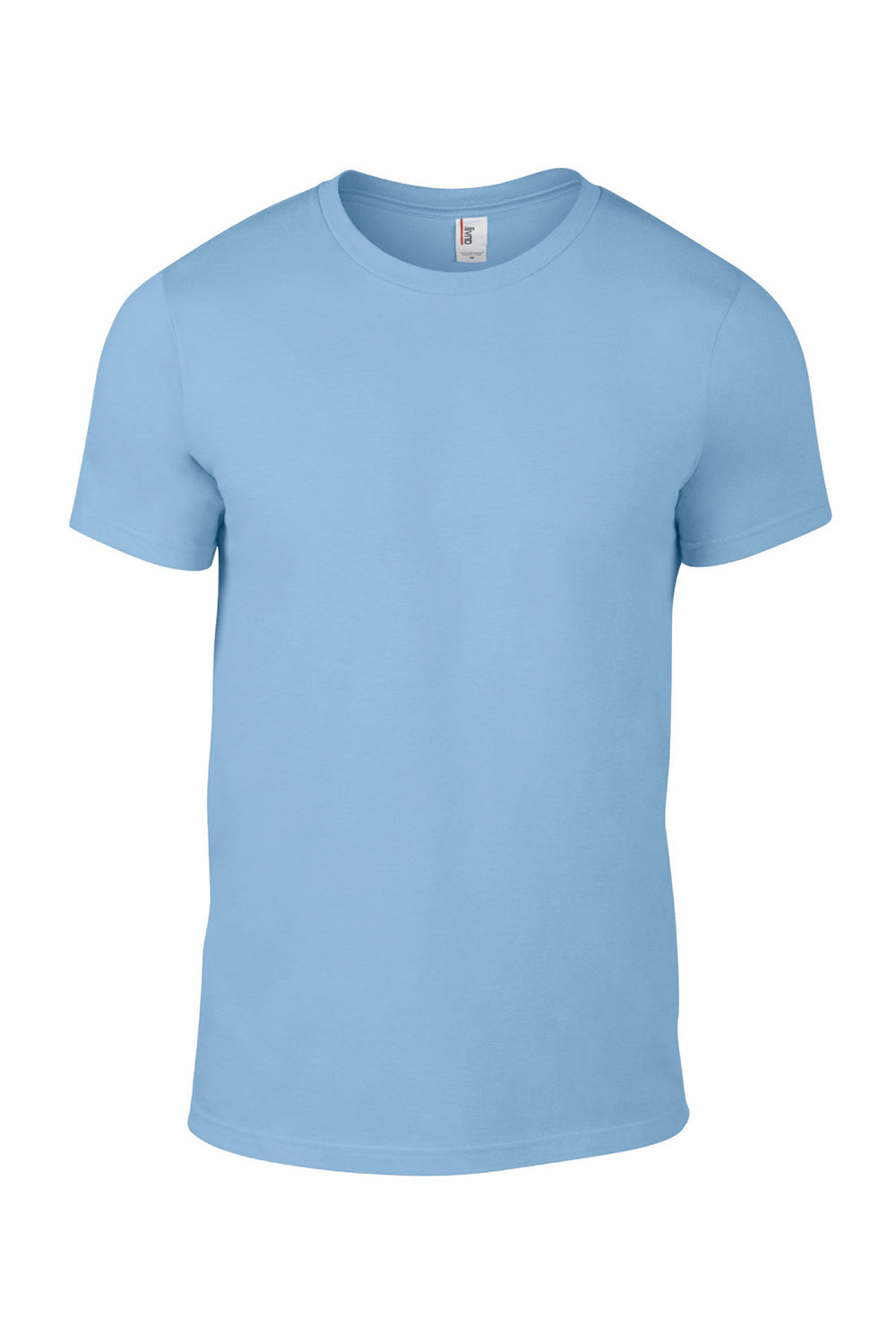 Gildan 980 Mens Short Sleeve Crewneck T-Shirt Baby Blue Flat Front