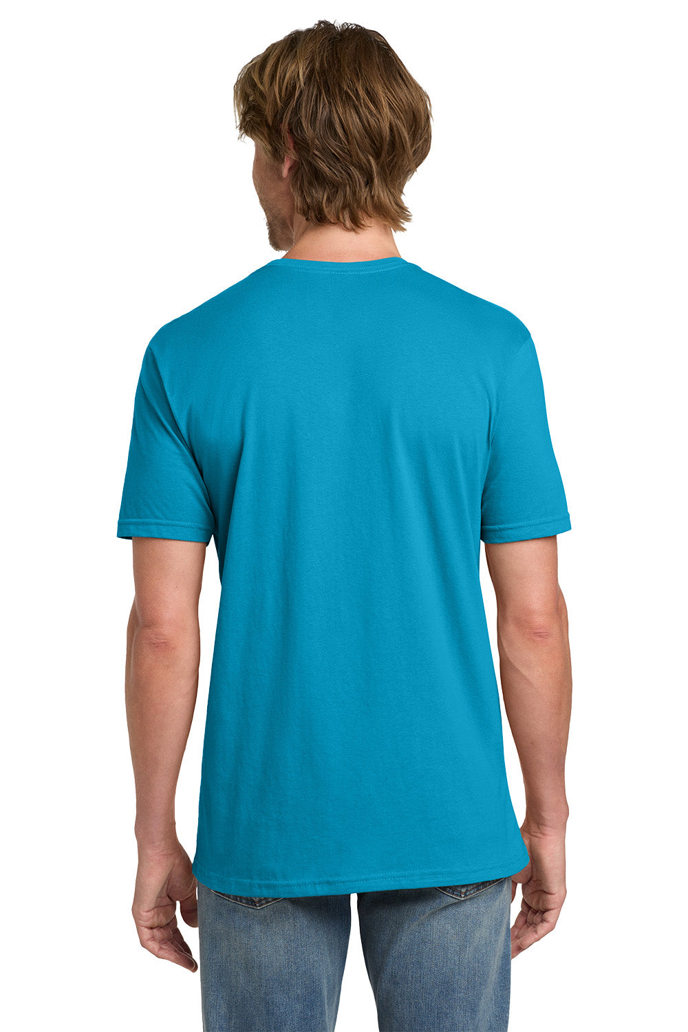 Gildan 980 Mens Short Sleeve Crewneck T-Shirt Caribbean Blue Model Back