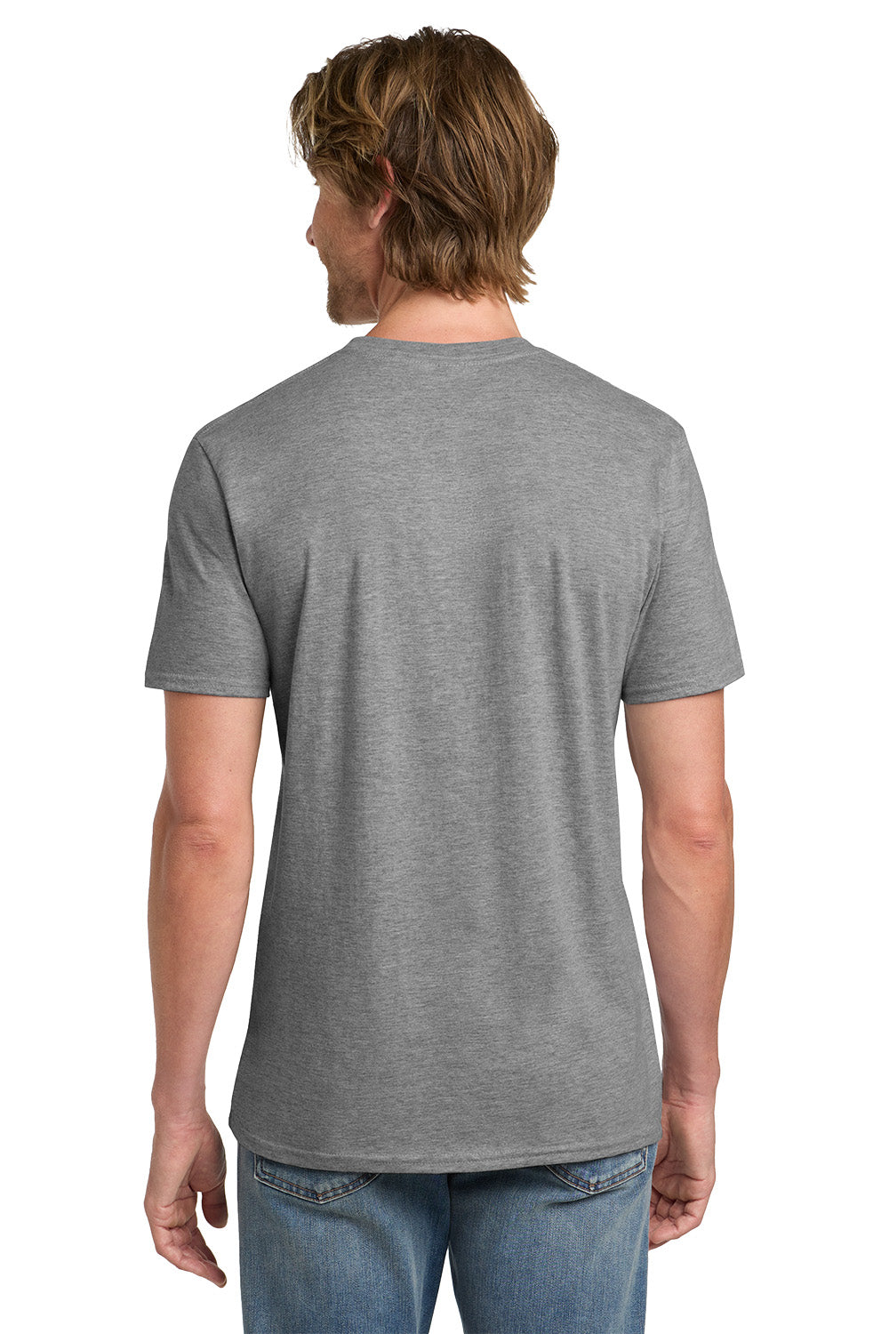 Gildan 980 Mens Short Sleeve Crewneck T-Shirt Heather Graphite Grey Model Back