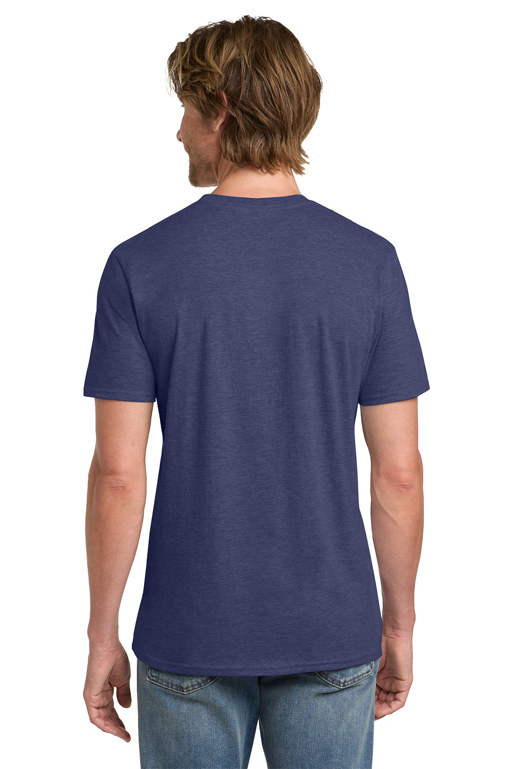 Gildan 980 Mens Short Sleeve Crewneck T-Shirt Heather Blue Model Back