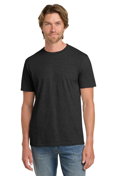 Gildan 980 Mens Short Sleeve Crewneck T-Shirt Heather Dark Grey Model Front