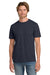 Gildan 980 Mens Short Sleeve Crewneck T-Shirt Heather Navy Blue Model Front