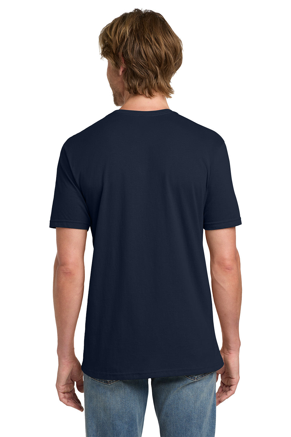 Gildan 980 Mens Short Sleeve Crewneck T-Shirt Navy Blue Model Back