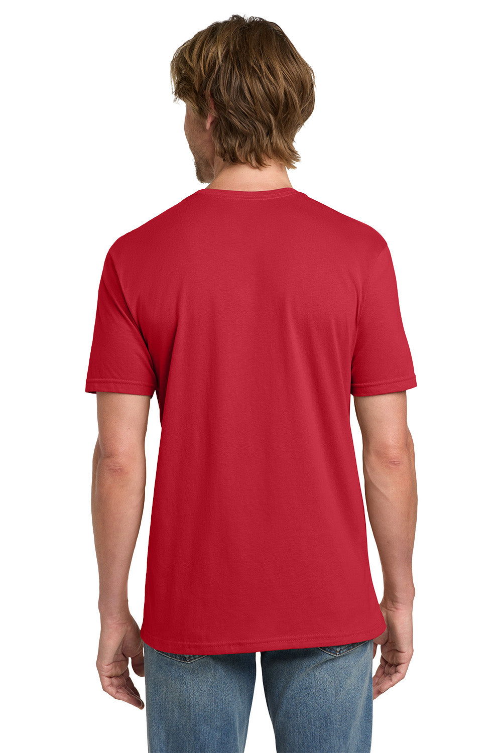 Gildan 980 Mens Short Sleeve Crewneck T-Shirt Red Model Back