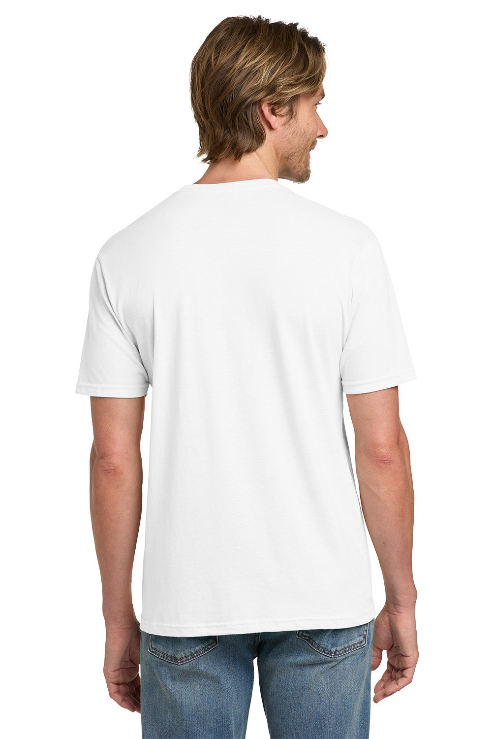 Gildan 980 Mens Short Sleeve Crewneck T-Shirt White Model Back