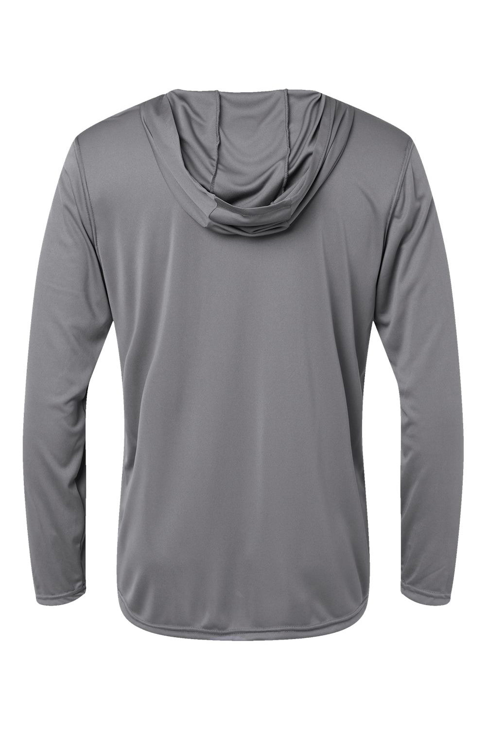 Holloway 222830 Mens Momentum Hooded Long Sleeve T-Shirt Hoodie Graphite Grey Flat Back