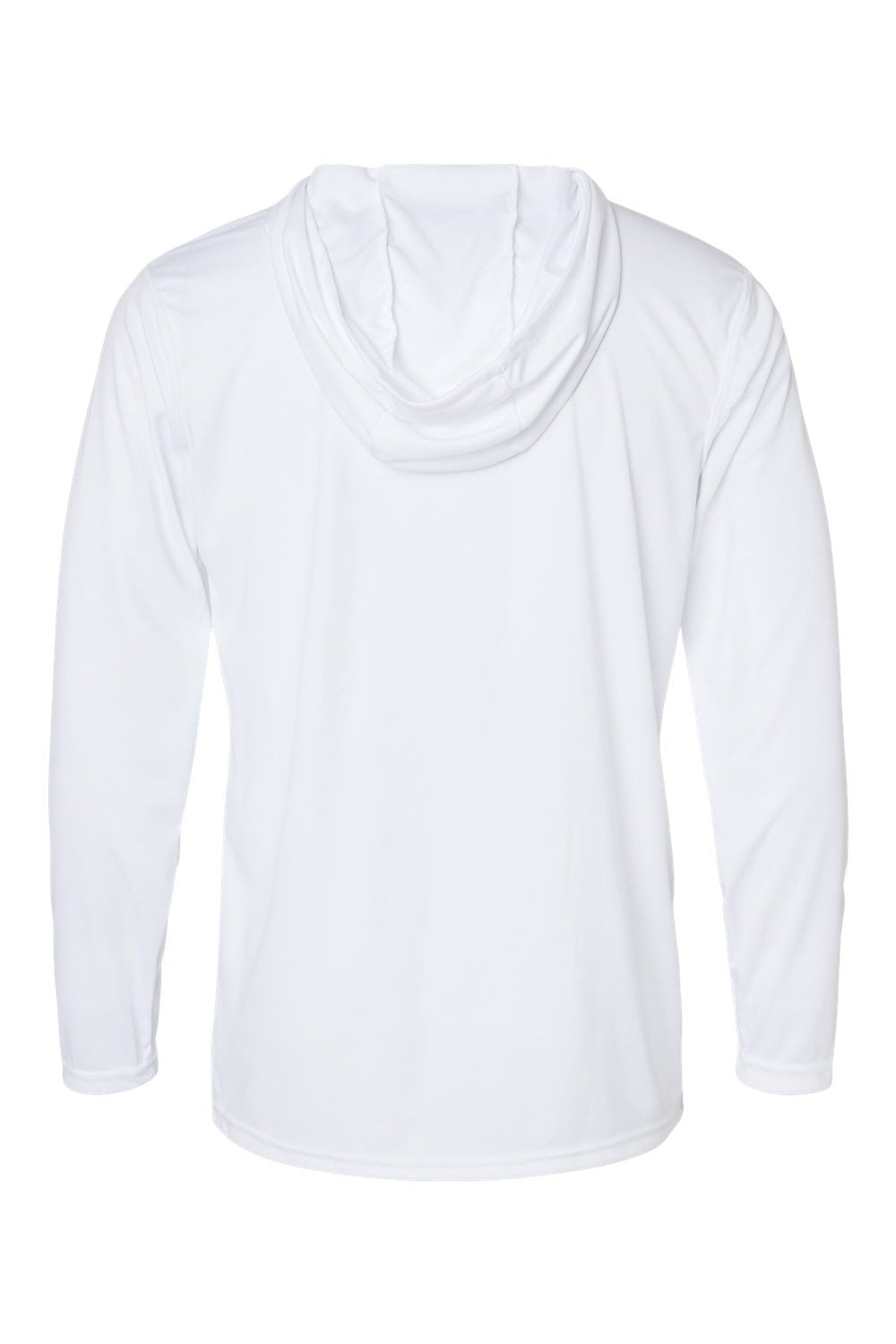 Holloway 222830 Mens Momentum Hooded Long Sleeve T-Shirt Hoodie White Flat Back