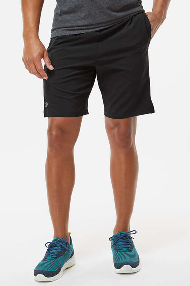 Holloway 229556 Mens Moisture Wicking Weld Shorts w/ Pockets Black Model Front