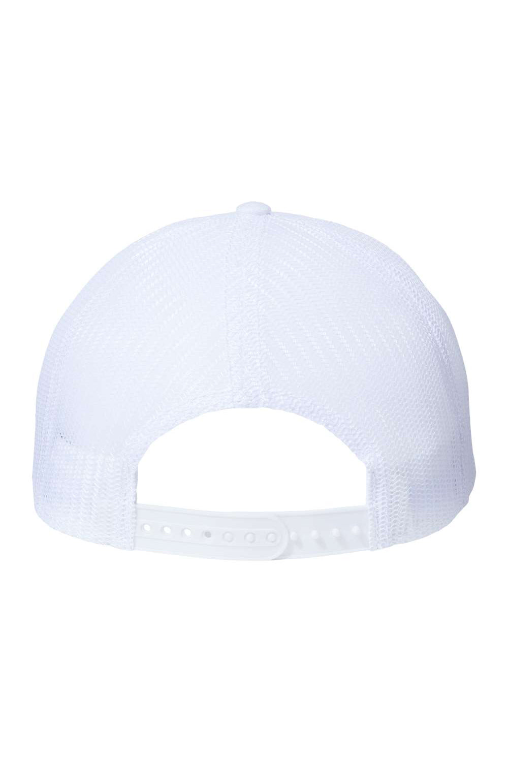 Atlantis Headwear RETH Mens Sustainable Recycled Three Snapback Trucker Hat White/White Flat Back