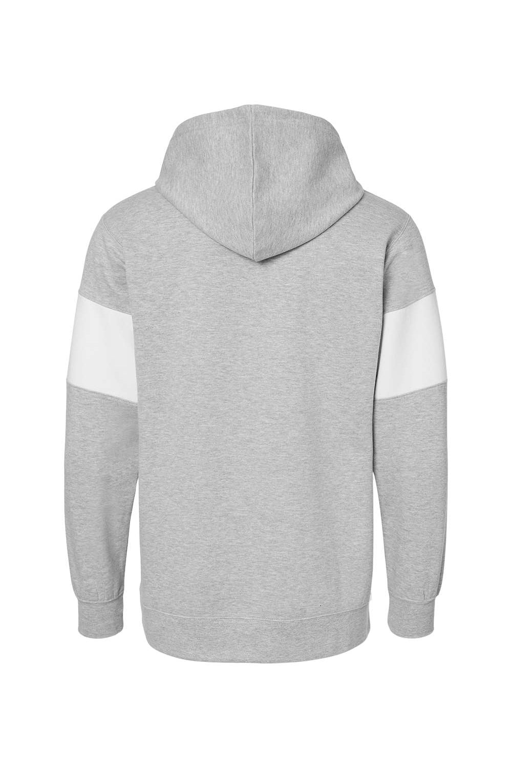 MV Sport 22709 Mens Classic Fleece Colorblocked Hooded Sweatshirt Hoodie Heather Grey Flat Back