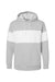 MV Sport 22709 Mens Classic Fleece Colorblocked Hooded Sweatshirt Hoodie Heather Grey Flat Front