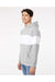 MV Sport 22709 Mens Classic Fleece Colorblocked Hooded Sweatshirt Hoodie Heather Grey Model Side