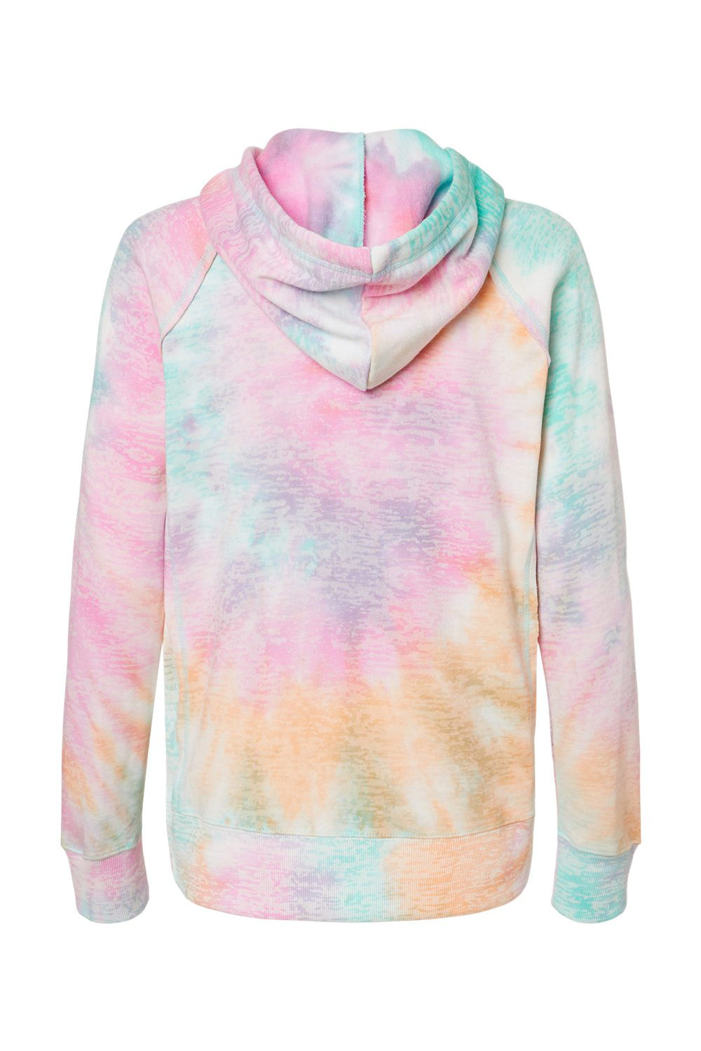 MV Sport W1162 Womens Courtney Burnout V-Notch Hooded Sweatshirt Hoodie Rainbow Sorbet Flat Back