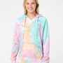 MV Sport Womens Courtney Burnout V-Notch Hooded Sweatshirt Hoodie - Rainbow Sorbet - NEW