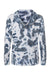 MV Sport W1162 Womens Courtney Burnout V-Notch Hooded Sweatshirt Hoodie Navy Blue Tie Dye Flat Back