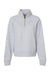 MV Sport W22713 Womens Sueded Fleece 1/4 Zip Sweatshirt Heather Grey Flat Front