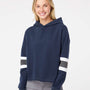 MV Sport Womens Sueded Fleece Thermal Lined Hooded Sweatshirt Hoodie - Navy Blue/Ash Grey/Charcoal Grey - Closeout