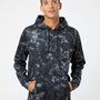 Burnside Mens Performance Raglan Hooded Sweatshirt Hoodie - Black Tie Dye