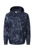 Burnside 8670 Mens Performance Raglan Hooded Sweatshirt Hoodie Navy Blue Tie Dye Flat Front