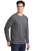 Sport-Tek ST400LS Mens Moisture Wicking Long Sleeve Crewneck T-Shirt Heather Dark Grey Model 3q