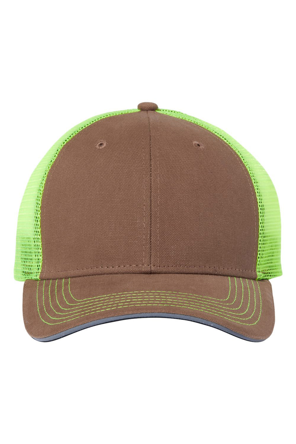 Dri Duck 3357 Mens Hudson Brights Hat Field Khaki/Neon Yellow Flat Front